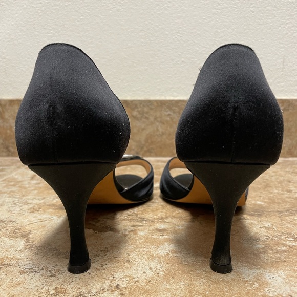 Manolo Blahnik black satin Sedaraby D’Orsay heels size 39 - Picture 3 of 13